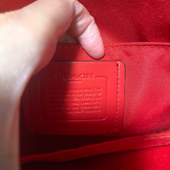 NWOT Coach F57555 Mini Sierra Satchel Crossgrain Leather Gold/True Red - Picture 3 of 4